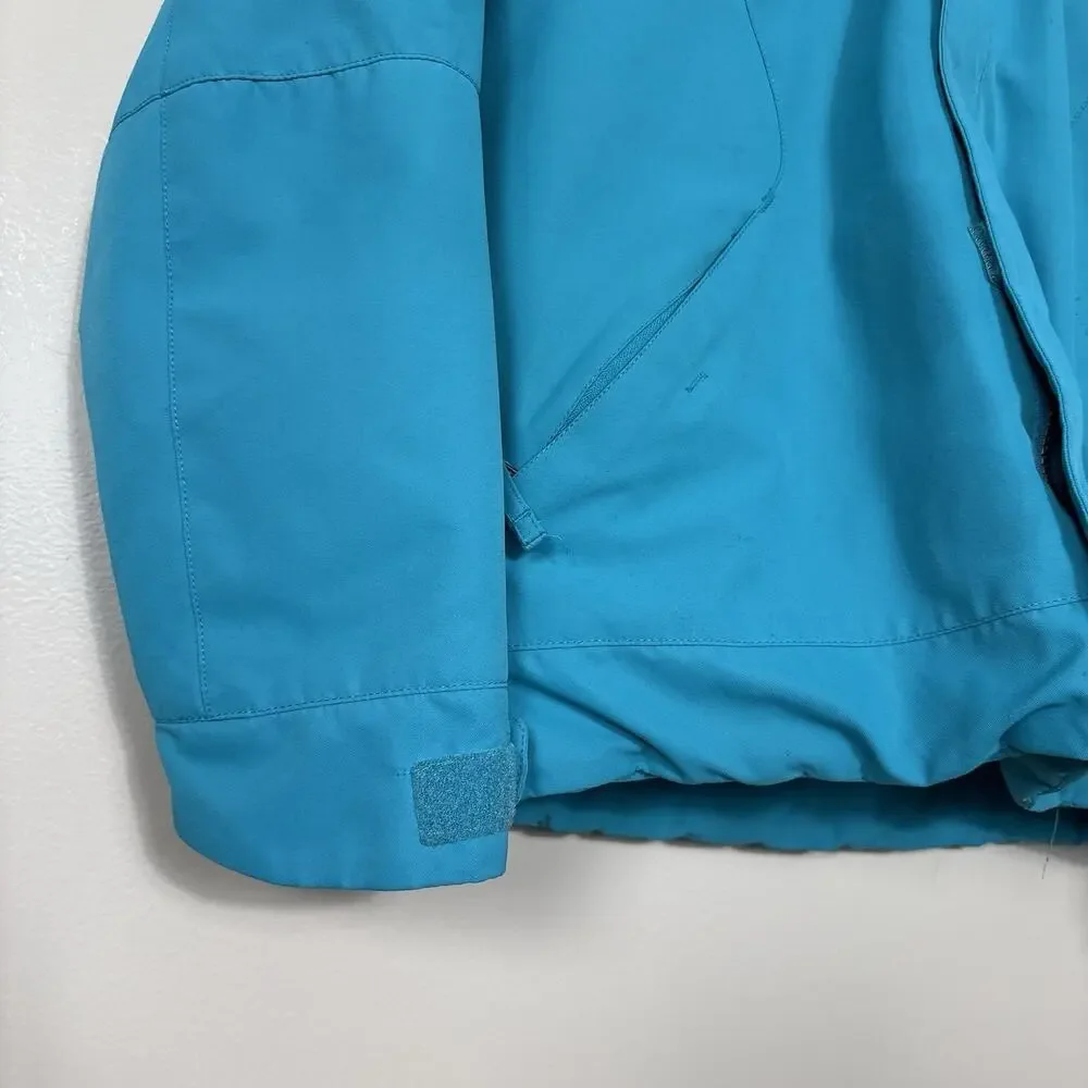 Obermeyer Girls/Teen Ski Sara Jacket Sz L Teal Hooded Winter Tactical Insulated